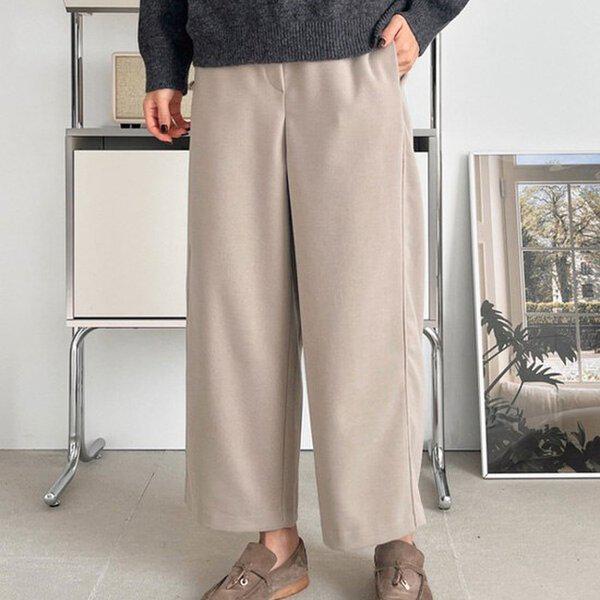 （PT）ふっくらバンディングパンツ 冬 女性 ウール ウール バンディングパンツ