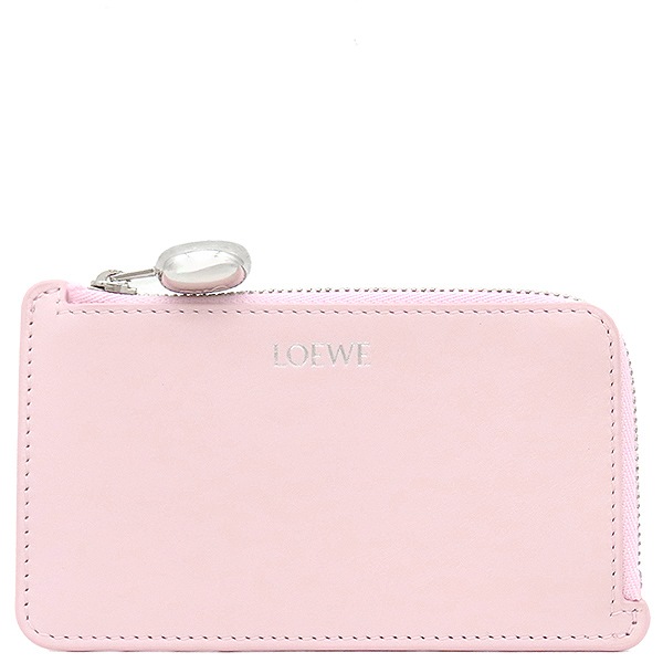 ロエベ LOEWE コインケース コインカードホルダー シャイニーナパカーフ ブロッサム シルバー金具 小銭入れ カードケース 日本限定 CANBZ40X01 【箱】【中古】