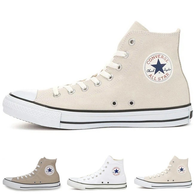 オールスター カラーズ HI ハイカット レディース スニーカー ベージュ ブラック/ホワイト ライトグレイ