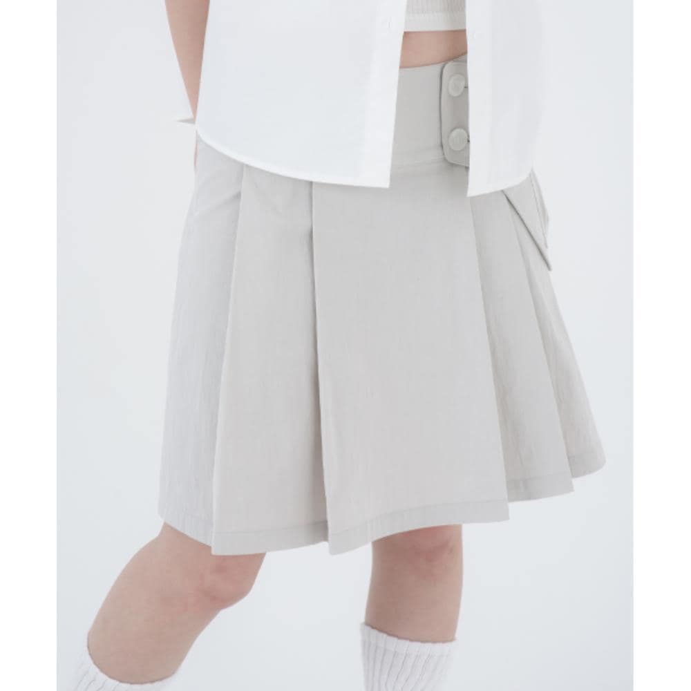 MISEKI SEOUL Waist pocket bag midi skirt LIGHT GREY MSK2