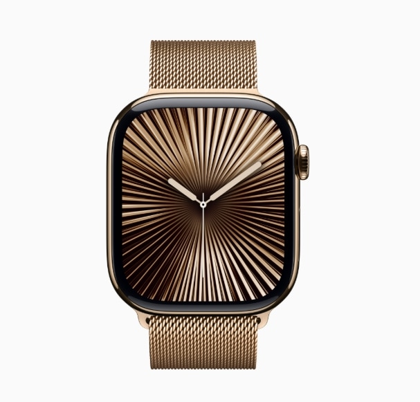 「新品」Apple Watch Series 10 GPS Cellularモデル 46mm MX003J/A [ゴールドチタニウムケース・ゴールドミラネーゼループ M/L]