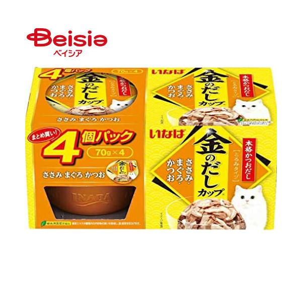 いなばペットフード 金のだし4個パックささみまぐろかつお70g×4個入×12個 ペット