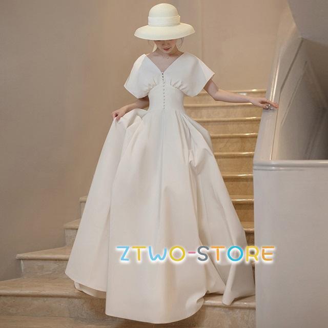 ウェディングドレス 白 ウェディング カラードレス ウェディングドレス 大きいサイズ 3L 4L 小さいサイズ ウェディングドレス 袖あり 半袖 ウェディングドレス