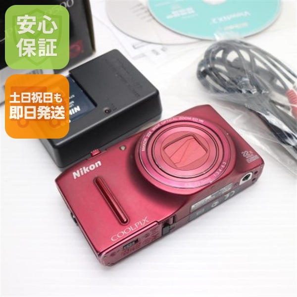 美品 COOLPIX S9500 ヴェルヴェットレッド デジカメ Nikon 173