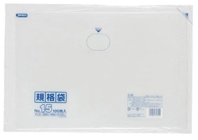 規格袋 15号100枚入03LLD透明 K15 [xまとめ買い（20袋x5ケース）合計100袋セット] 38-460