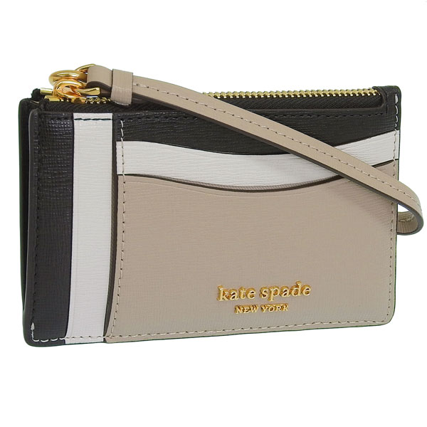 ケイトスペード フラグメントケース カードケース コインケース 小銭入れ ミニ財布 キーリング付 レディース レザー ベージュマルチ MORGAN COLORBLOCKED SA CN CRDCSWR