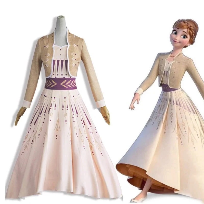 アナと雪の女王2 アナ Anna コスプレ 衣装 コスム ドレス ワンピース 大人 プリンセス 仮装 ハロウィン イベント 衣装 コスプレ