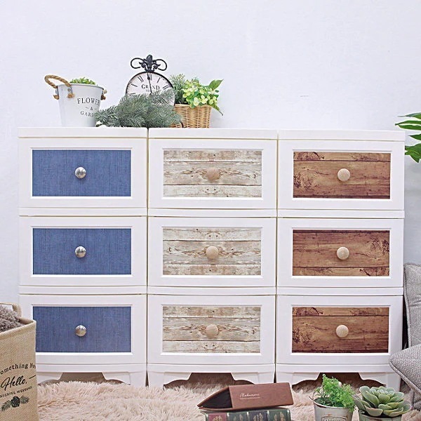 チェスト 3段 プラスチック リルデココ 北欧 アンティーク 脚付き