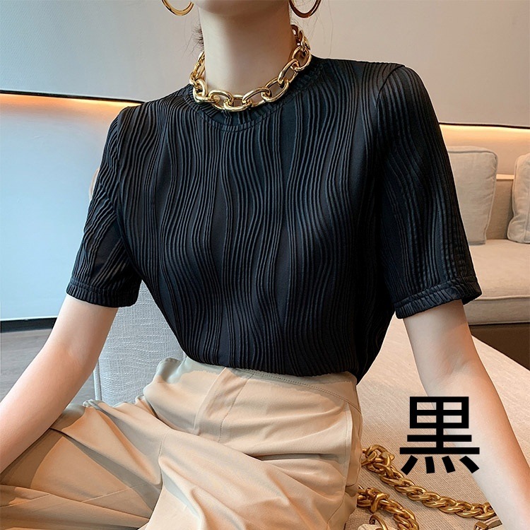 トップス レディース 半袖 Tシャツ 女性 2022 夏 新作 ラウンドネック スウェット シャツ