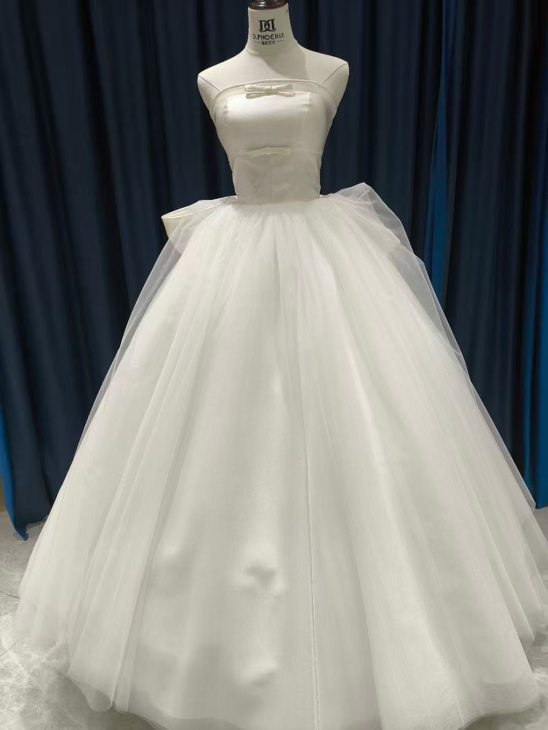 ウェディングドレス ベアトップ バックリボン ロング 編み上げ エレガント 結婚式/披露宴 31,070円