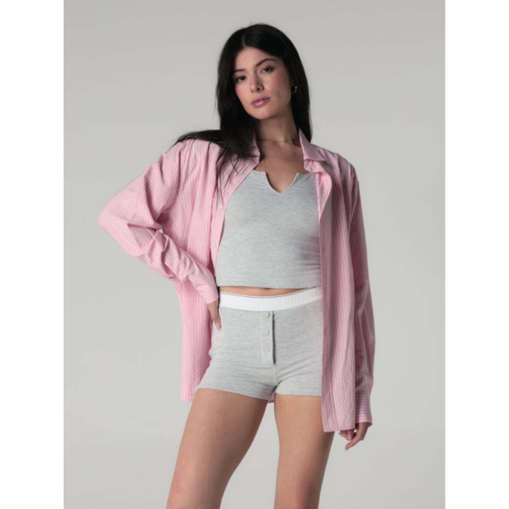 GLOWNY WILLY BOXY SHIRT PINK STRIPE GY25LWSH002PK