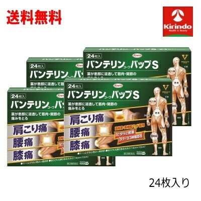 送料無料 4個セット【第2類医薬品】興和バンテリンパップS 24枚入り×4個 セルフメディケーション税制対象商品 Class 2 drugs