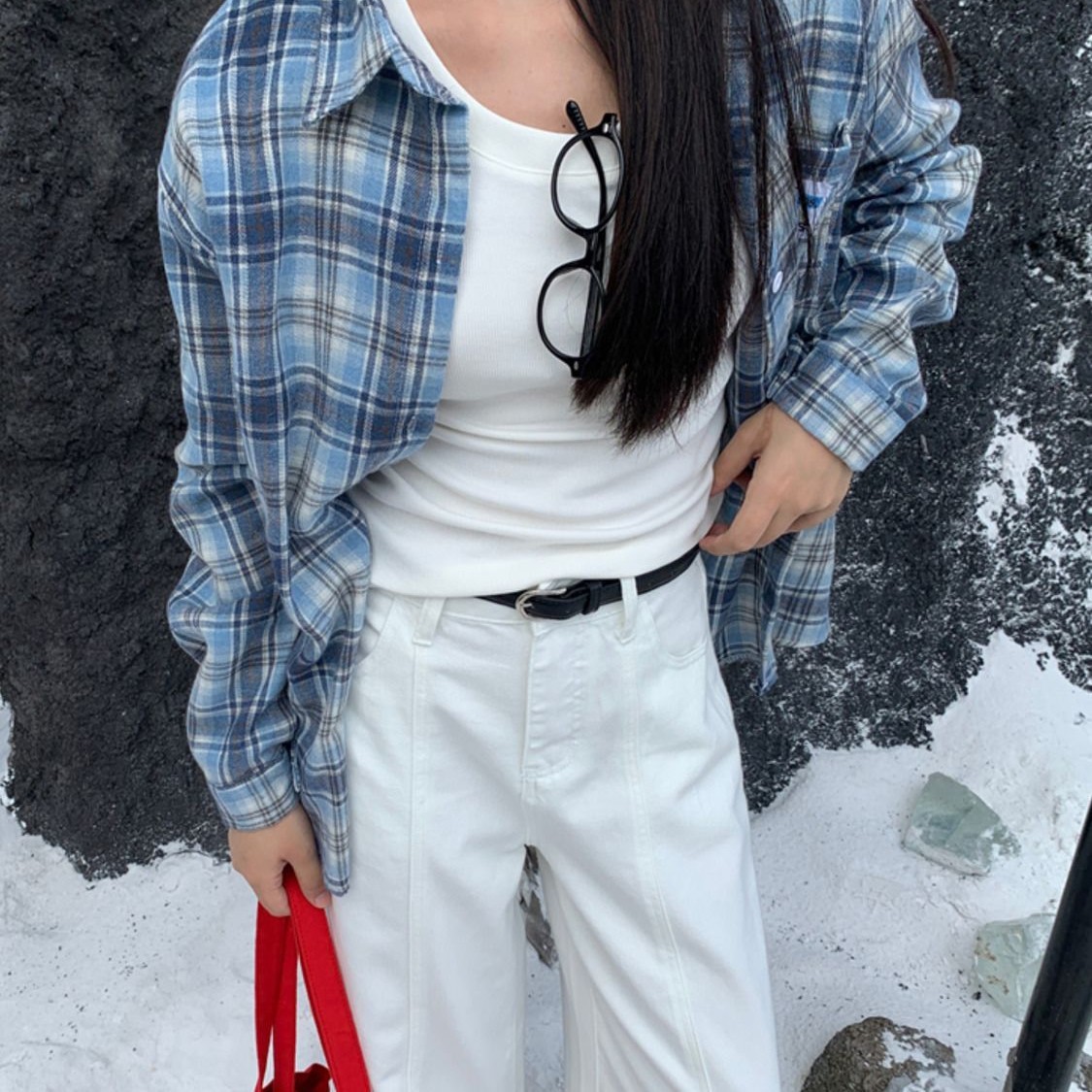 アメリカン リラックス ポロ 襟 チェック シャツ レディース インナー 重ね着 ゆったり カジュアル カバー 長袖 シャツ アウター カーディガン1380