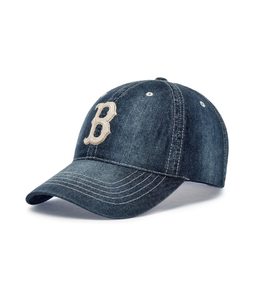 【MLB】 BASIC DENIM UNSTRUCTURED BALL CAP BOS INDIGO キャップ 正規品