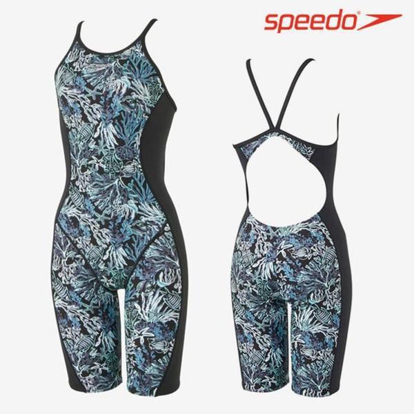 女性 しっかりフィット ハーフボディ 5分丈 水着 J153786