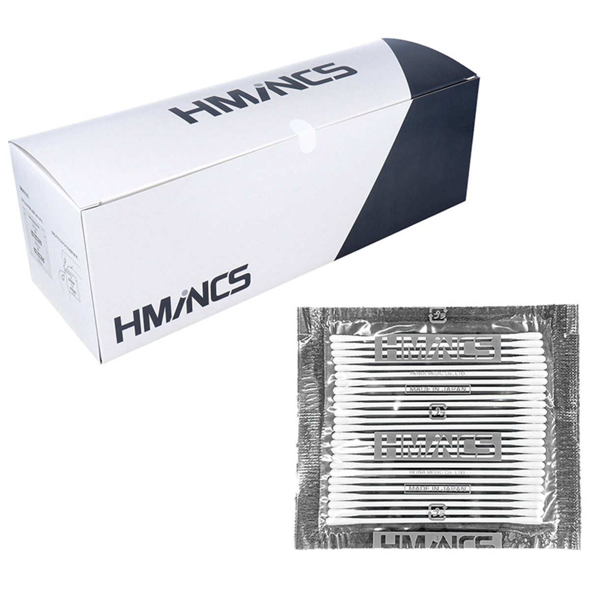 日本製工業用綿棒 平和メディク HMINCS ミンクス 極細水滴型タイプ XW801 25本X100シート入り