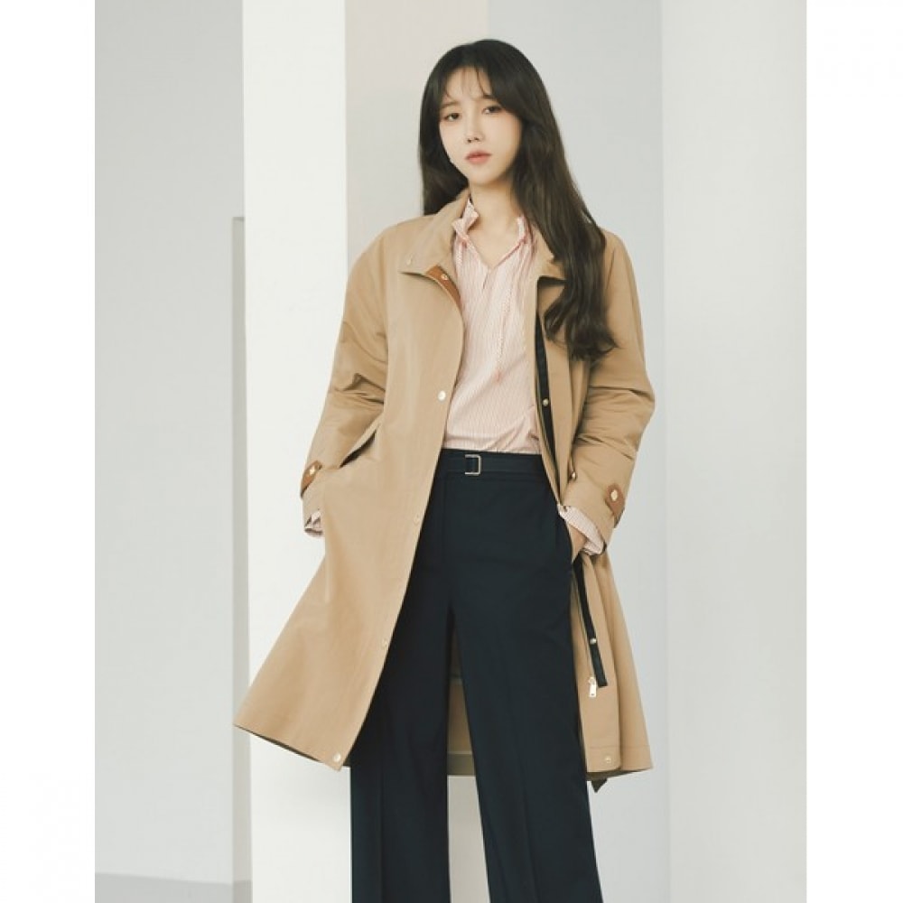 (オリビアローレン) レザーカラーロングトレンチジャンパー_VVPCL3S1391