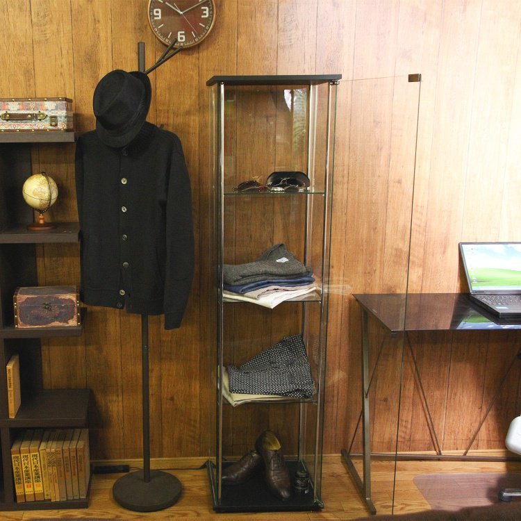 コレクションケース おしゃれ 4段 幅42.5×奥行36.5×高さ162cm BR