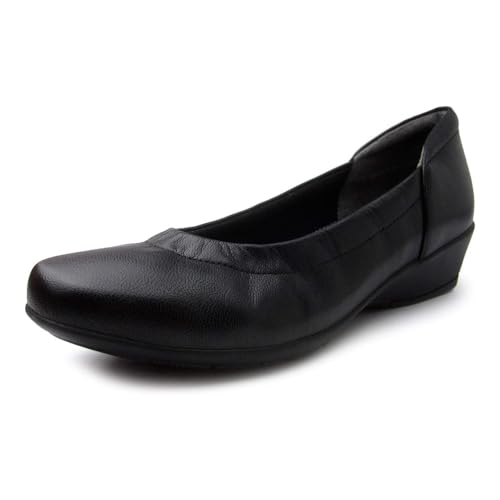 [エアリーステップ] フラットシューズ パンプス レディース 歩きやすい バレエシューズ ローヒール ワイズ 3E 59-7558 24.5 ブラック