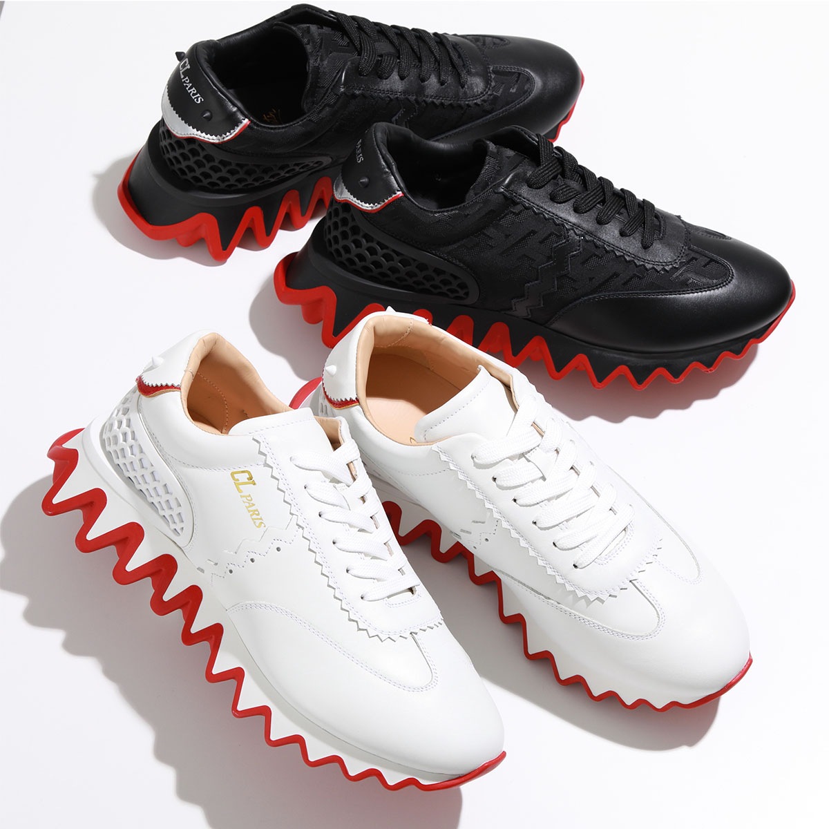 Christian Louboutin クリスチャンルブタン スニーカー Loubishark 3200517 3230863 メンズ レザー ローカット シャーク ラバーソール 靴 カラー2色