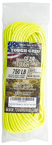 TOUGH-GRID 750ポンド（耐荷重340kg） ミルスペックパラコード 11芯 (イエロー