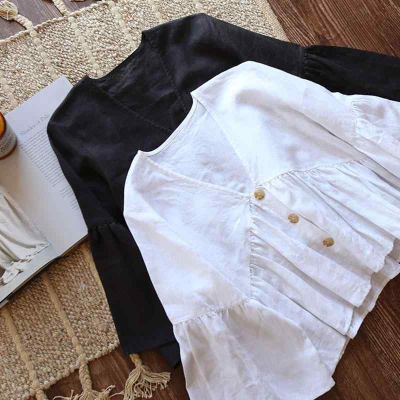 レディース　　シャツ　トップス ダイアログ アーリーバード プラン フレンチ リネン Vネック シャツ 快適 フル スリム フリル トップ 5,198円