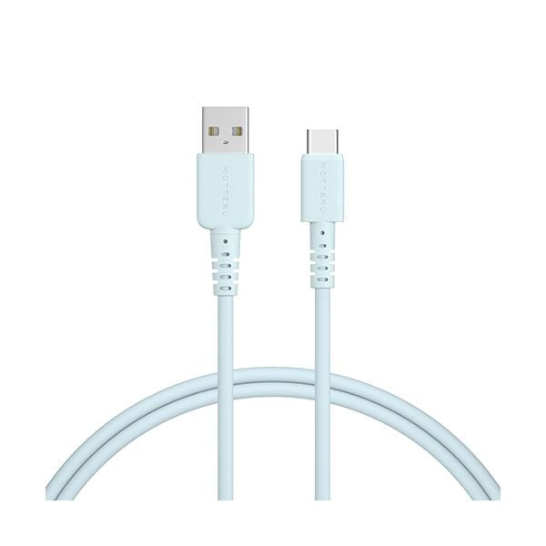 （まとめ） オウルテックMOTTERU A to C シリコンケーブル パウダーブルー 1m MOT-SCBACG100-BL 1本 [x3セット]