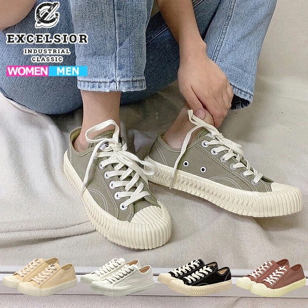 エクセルシオール スニーカー レディース シューズ メンズ BTS着用モデル 韓国 ブランド 靴 おしゃれ ローカット ホワイト ブラック ベージュ グレー EXCELSIOR BOLT LO M60