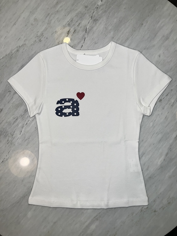 即完売商品【新品正規品】aeae ハートロゴドットTシャツ ホワイト お値下げ中 aeae Tシャツ S ハートロゴドット ホワイト｜Yahoo