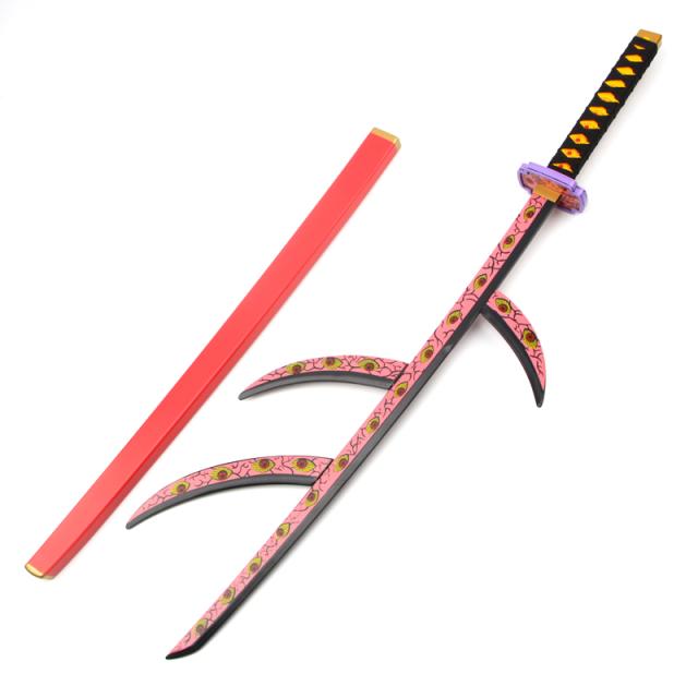 【新品開催 】ベルト付き 黒死牟 日輪刀 上弦壱 模造刀コスプレ道具 道具 刀 武器 コスプレ コスプレ武器 プレゼント 祭り クリスマス イベント