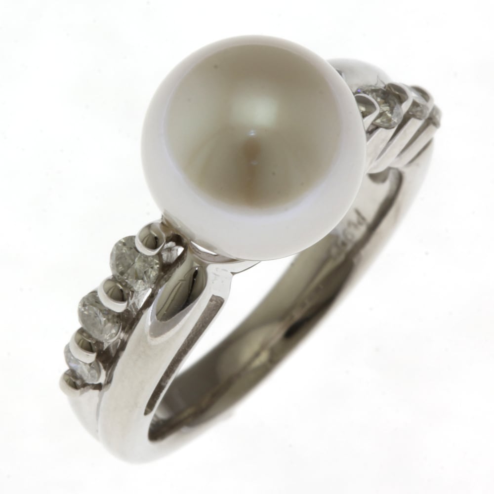 リング 指輪 11号 Pt900プラチナ パール 中古 美品