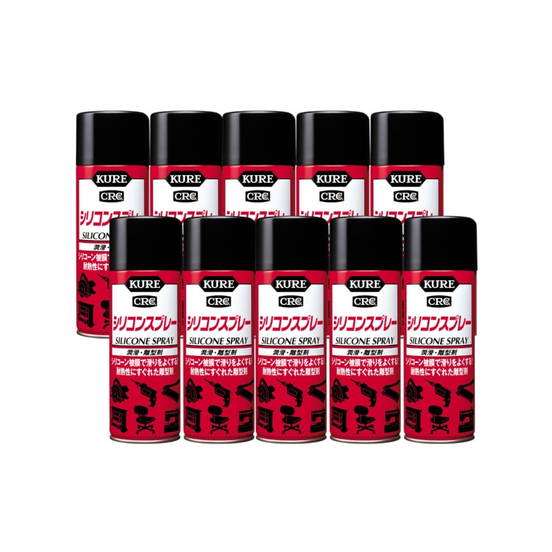 シリコンスプレー 潤滑 防錆 ツヤ出し用 420ml 金属 プラスチック ゴム対応 メンテナンススプレー ×10本