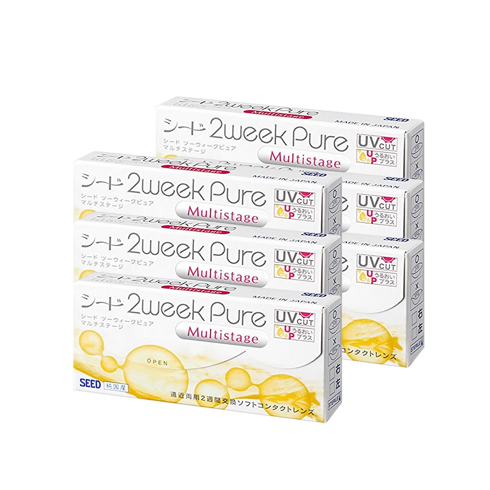 シード 2weekpureマルチステージ 6枚 (6箱) SEED UVカット 日本製 遠近両用