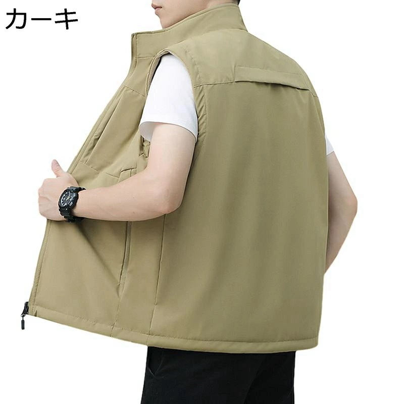 冬用ベスト ボアベスト メンズ ラムフリース リバーシブル 両面着 大きいサイズ 秋冬 薄手 マルチポケット アウトドア 防風防寒ベスト スリム 保温 軽量 暖かい カジュアル スポーツ