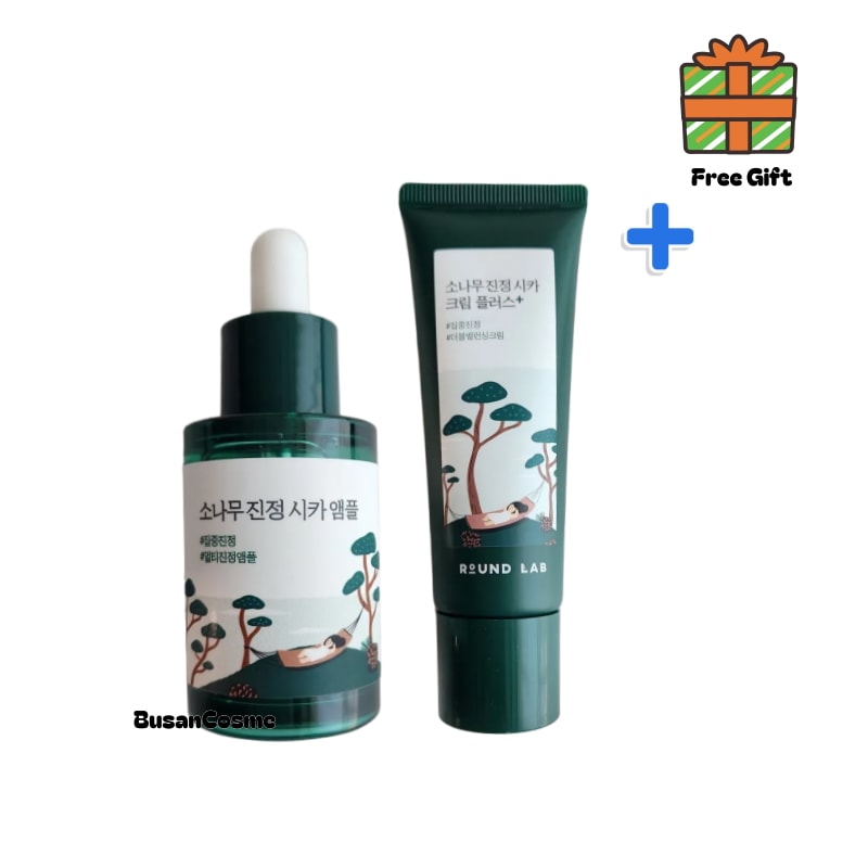 松の木シカクリーム 60ml ＆ アンプル 30ml セット敏感肌・鎮静ケア・ツヤ肌・水分補給・シカ成分配合 / 美容液