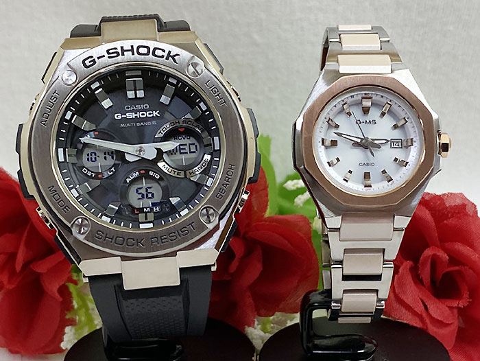 恋人たちのGショックペアウォッチgショック G-SHOCK BABY-G 人気 婚約　夫婦 高級　クリスマス プレゼント おすすめ カシオ 2本セット 電波ソーラー GST-W110-1AJF