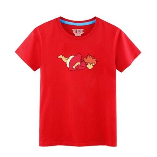 【１点もの】崖の上のポニョ　Tシャツ　140cm 半袖　トップス　アサヒ　非売品 Qoo10] 半袖 Tシャツ かわいい崖の上のポニョプ : レディース服