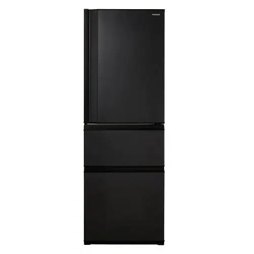 東芝 冷蔵庫 356L 右開き 3ドア 60cm うるおいラップ野菜室 3段冷凍室 GR-Y36SC(KZ) ブラック系