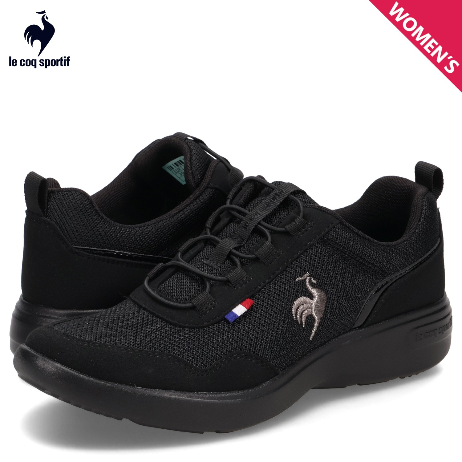 スニーカー ラ ローヌ レディース 3Eワイズ 軽量 ブラック 黒 LU5SSN08LZ