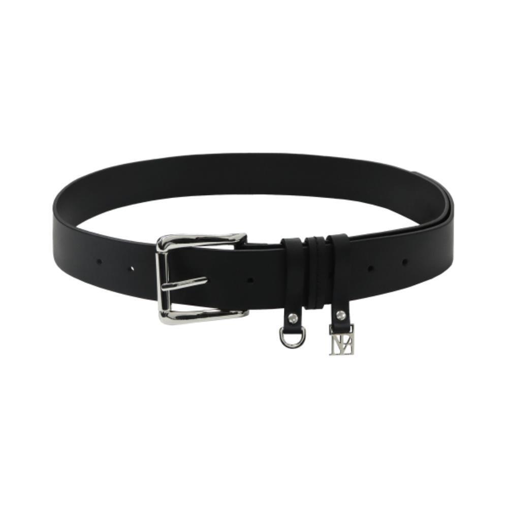 TREEMINGBIRD Wide buckle cowhide leather belt Black TM
