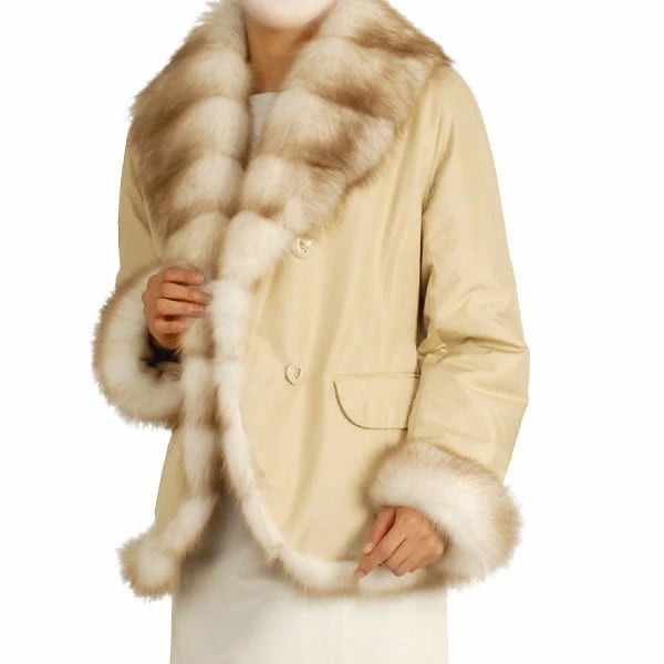 残り在庫1点マーテントリム シルクジャケット ミンク ライナー ゴールドギフト (No.103697