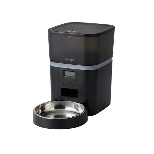 エレコム PET-AF01BK ペット用自動給餌器 1匹用ブラック