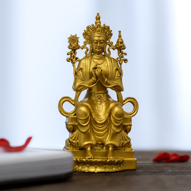 手作 天冠弥勒菩薩像 金色の光と祝福の象徴贈り物や仏壇で心の安らぎを導く 6,379円