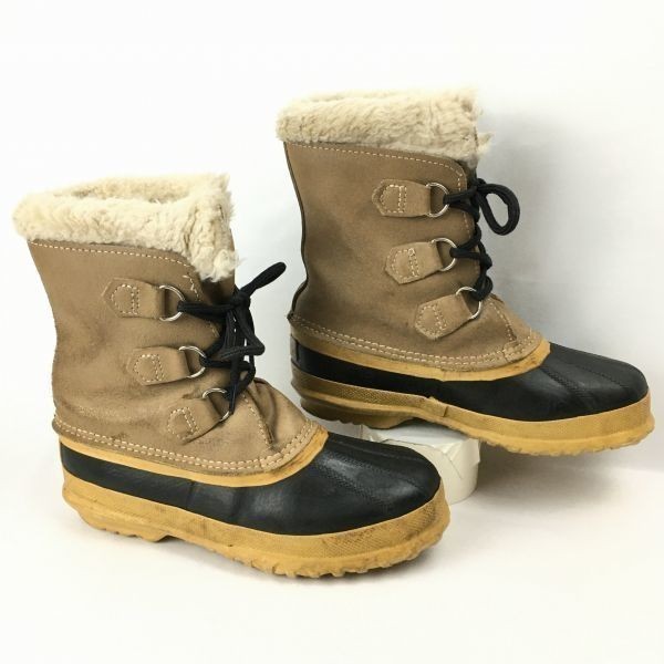 SOREL/ソレル　size5　22.0-22.5程度　Vintage カナダ製　スノーブーツ　ライナー付きブラウン/茶/BROWN　Boots/Shoes菅No.T31