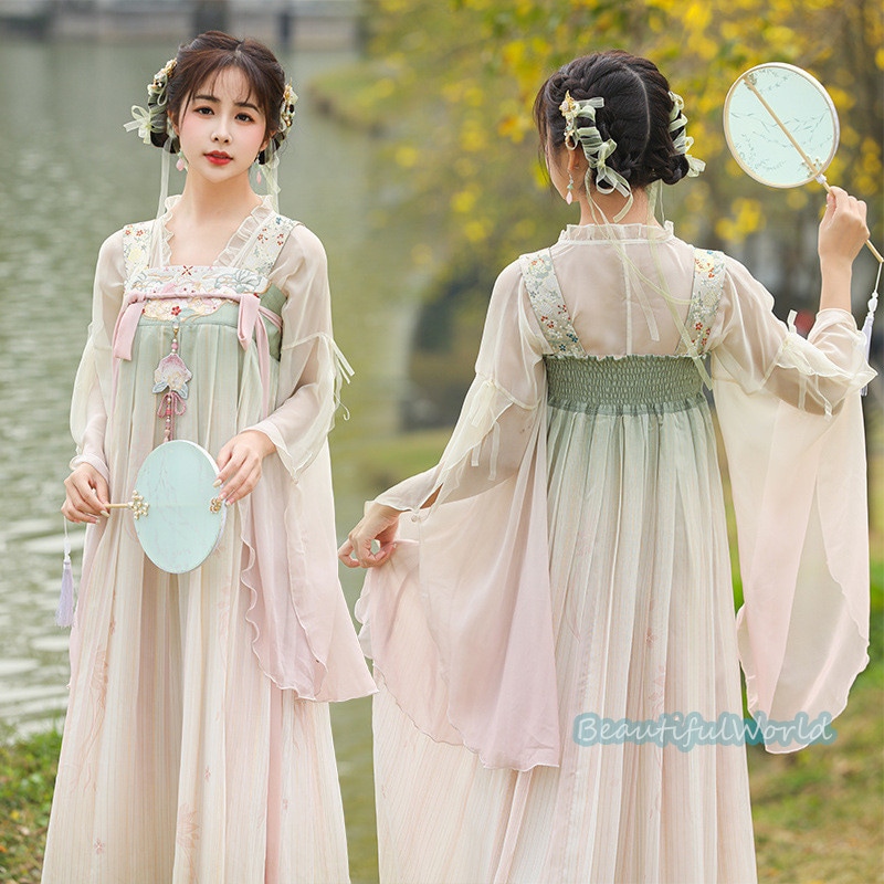 中華服 唐装漢服 漢服ドレス　コスプレ チャイナドレス中国古代衣装 漢服仙女 漢服 チャイナ服 ワンピース コスプレ 中国古代衣装 女性 ロングドレス 刺繍 ス