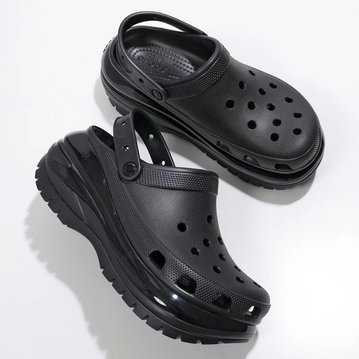 crocs クロックス サンダル MEGA CRUSH CLOG メガ クラッシュ クロッグ 207988-001 メンズ バックストラップ コンフォート 厚底 シューズ 靴 ブラック