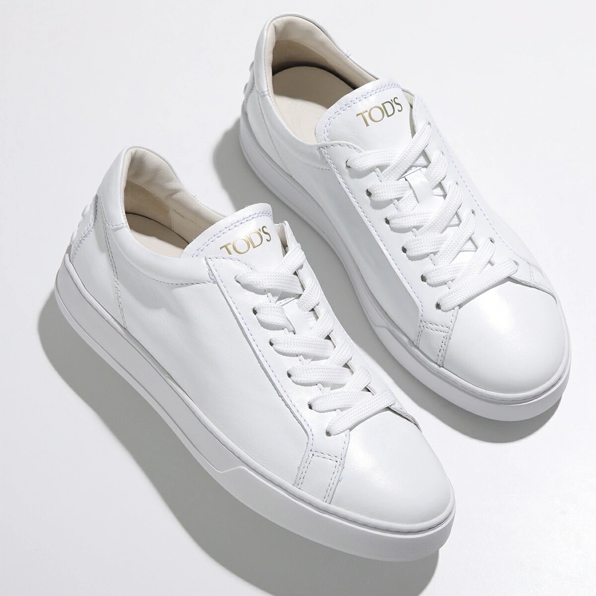 TODS トッズ スニーカー CASSETTA カセット XXW04L0HZ40JUS レザー ローカット シューズ レースアップ ラバーぺプル ロゴ 靴 B001/BIANCO