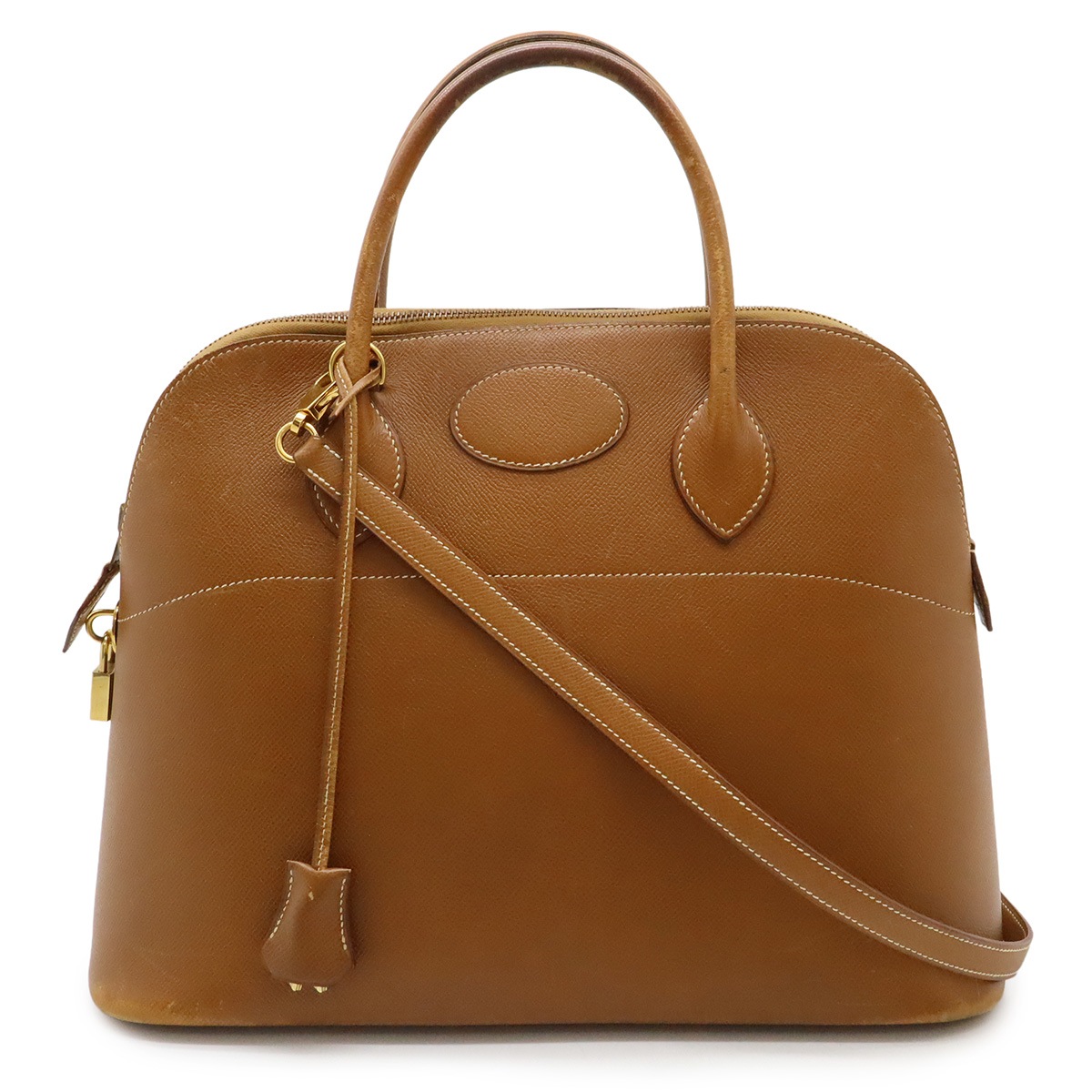 ボリード37 ハンドバッグ 2WAY ショルダーバッグ 肩掛け クシュベル レザー ゴールド 茶 ブラウン ゴールド金具 Z刻