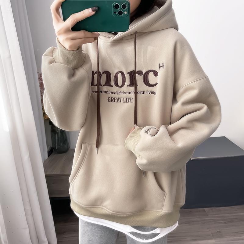 Tシャツカットソーレディース厚裏起毛パーカーレディースレディースパーカーフード付きパーカー長袖スエットTシャツ