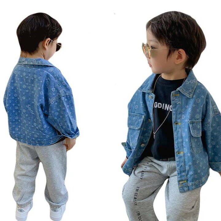 新入荷！長袖 ボーイズ デニムジャケット ジュニア 男児 男の子 子供服 カジュアル 動きやすい 秋冬 かわいい デニムジャケット ゆったり シンプル キッズ おしゃれ
